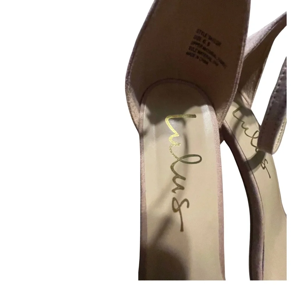 Lulus Taylor Blush Suede Ankle Strap Block Heels Sandals Pink Size 6.5